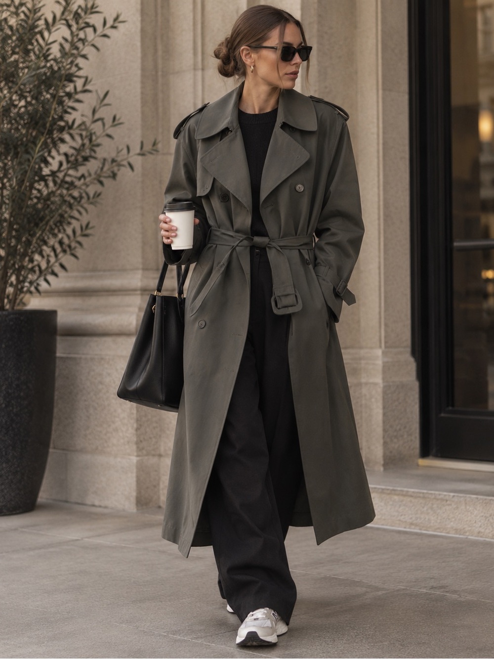 London Fog Thinsulate Trench Coat Olive Charcoal 40S/C NWT Made in Canada